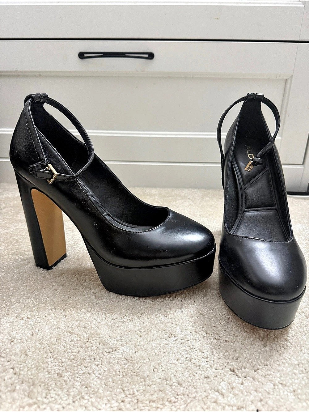 ALDO FONDA Platform Mary Jane Heels Black US 8.5